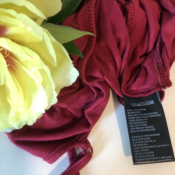 Kimchi Blue Wrap Burgundy Bodysuit - Picture 5 of 5